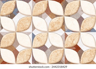 Digital wall tile, Simple geometric background. Geometric seamless pattern of diamonds and cubes. Abstract background with vibrant colors. Suitable for animation, printing, fabrics, textiles, and web