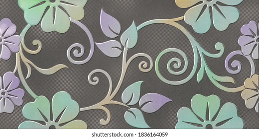 Wall Tiles Flowers Design High Res Stock Images Shutterstock