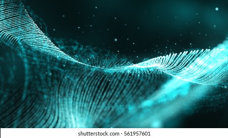 Digital Wave Particles Form Background