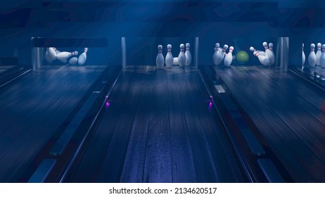 Digital web 3D render of Bowling