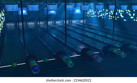 Digital web 3D render of Bowling