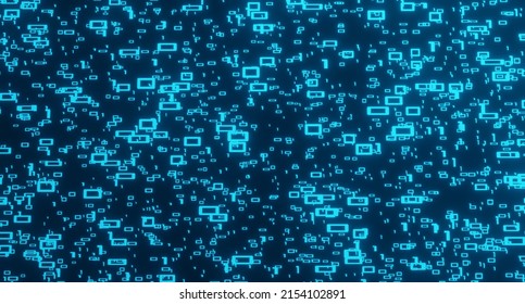 Digital world concept. Background with digital notation of the number 0101. 3D render