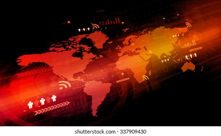 Digital world , global internet technology	
