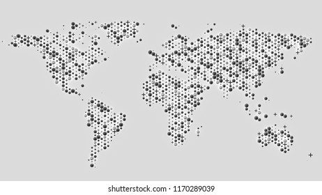Abstract Black White Global Communications World Stock Vector (Royalty ...