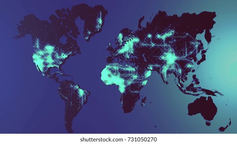 Digital World Map - Powered by Shutterstock - Get 15% off with code: PIKWIZARD15