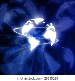 Digital world on a dark blue background - Shutterstock ID 28835225