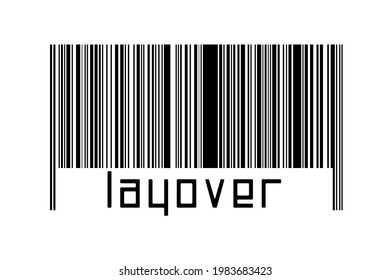 Digitalization Concept. Barcode Of Black Horizontal Lines With Inscription Layover Below.