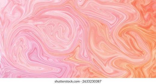 A digitally created image showcasing a mesmerizing blend of pink and orange hues in a swirling marble pattern. The texture is smooth and fluid.