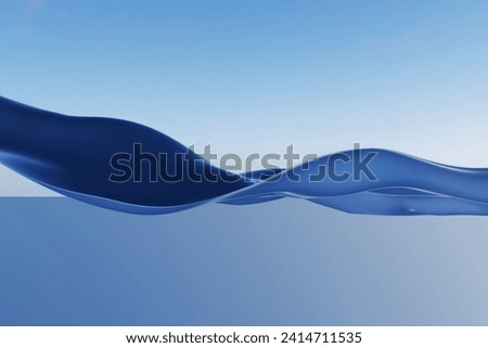 Digitally generated 3D abstract blue floating wave background