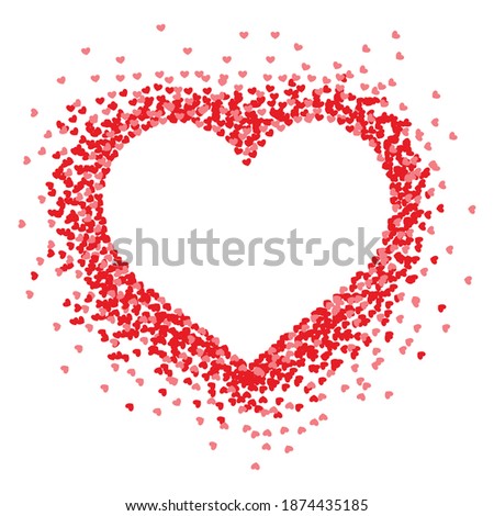 Digitally generated illustration of multiple red hearts forming a big heart on white background. valentine day heart love illustration concept