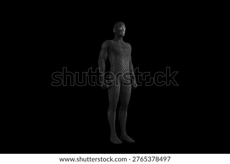 Digitally generated image of three dimensional man