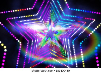 Digitally generated star laser background in cool colours