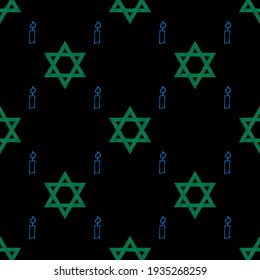 A dignified Jewish illustration for national memorial ceremonies and official events with a religious print of the Stars of David - the symbol of Judaism for beautiful and special decoration