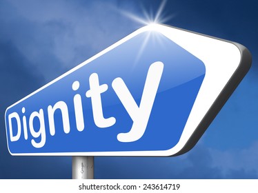 dignity self esteem or respect confidence and pride sign 