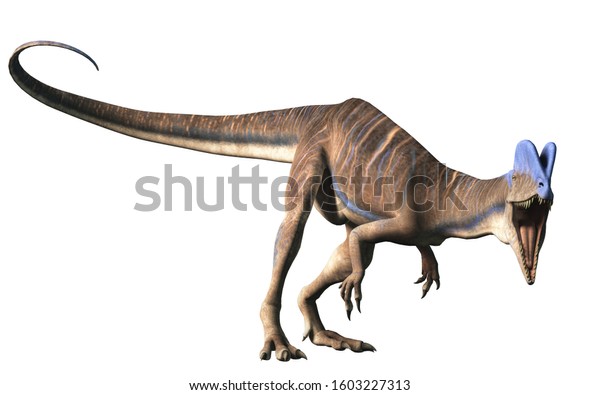 two legged dinosaur with crests on head