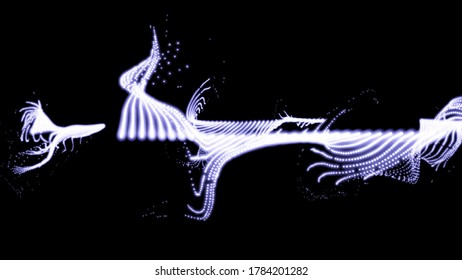 Dim light, bright lines, cold light, lots of lines are black, like the background of the universe