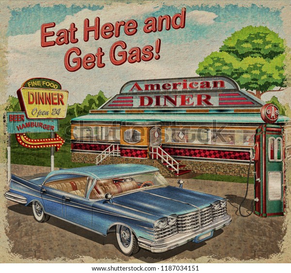 Diner vintage\
poster.