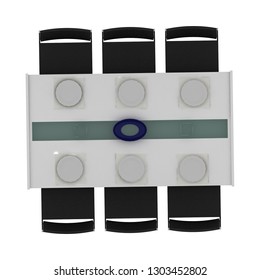 Dining Table and chairs top view and overhead view isolated on white background perfect for use for 2d colour floor plans or design projects