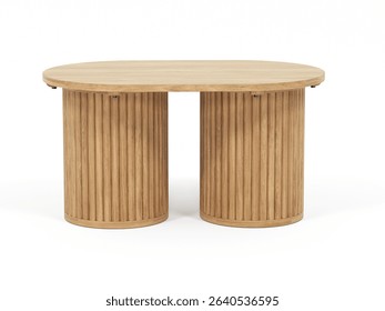 Dining table. two round legs made of full wood