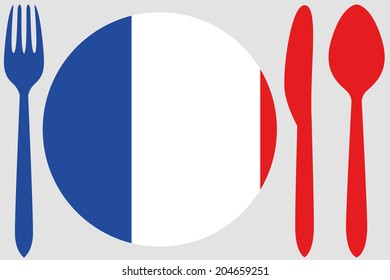 Dinnerware With The Flag Of France