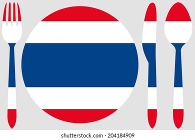 Dinnerware With The Flag Of Thailand