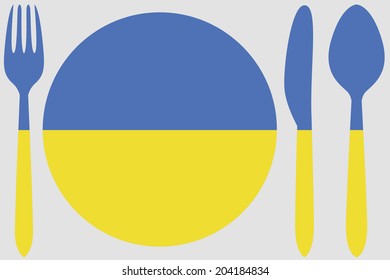 Dinnerware With The Flag Of Ukraine