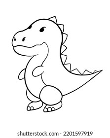 Dinosaur Cute And Kawaii Design. This Is Suitable For Children’s Coloring Books. Coloring Pages.