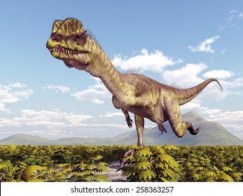 Dinosaur Dilophosaurus Computer generated 3D illustration