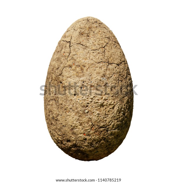 Dinosaur Egg Ancient Stone Egg Cracks Stock Illustration