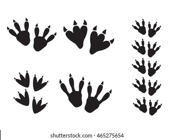 Dinosaur Footprint Tracks Black Set Stock Illustration 465275654 ...