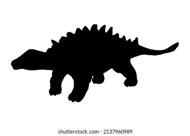 Dinosaur Illustration Black Silhouette Isolated On Stock Illustration ...