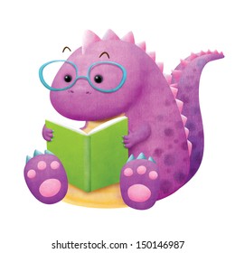 Dinosaur Reading A Book