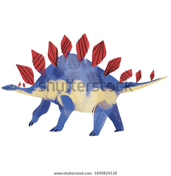 Dinosaur Stegosaurus Illustration 2d Cartoon Stock Illustration ...