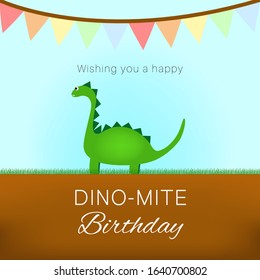 Dinosaur Theme Birthday Greeting Card - Powered by Shutterstock