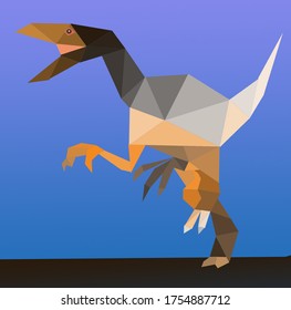 A Dinosaure Velociraptor Running For An Agression