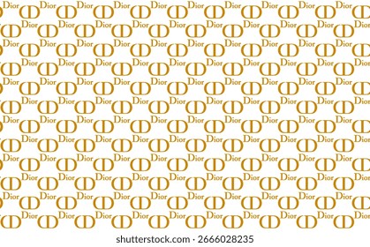 Dior seamless geometric pattern on white and gold background