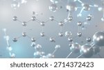 dioxin molecular structure, 3d model molecule, organic pollutant structural chemical formula view from a microscope