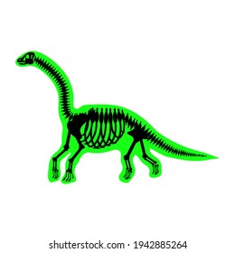 Diplodocus Skeleton Drawing On White Background