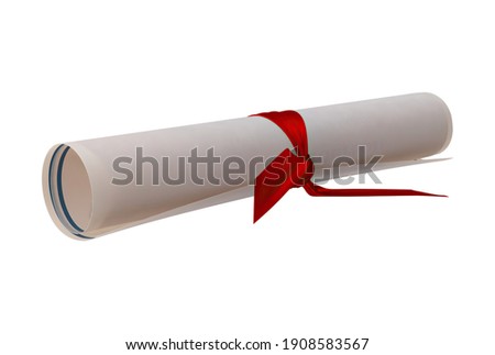Diploma Scroll 3D illustration on white background
