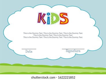 Diploma Template Kids Certificate Preschool Playschool Stock 