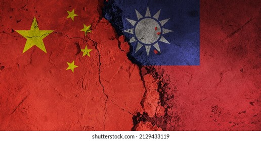 Diplomatic Relations Between China Vs Taiwan.
A Flag Of The Two Countries.