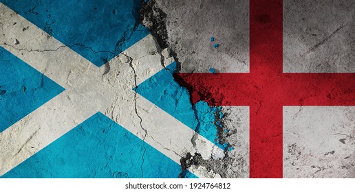 Diplomatic Relations Between Scotland And England.
Flag Of The Two Countries.