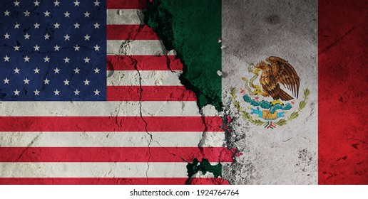 Diplomatic Relations Between The U.S. And Mexico.
Flag Of The Two Countries.