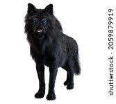 Dire wolf on isolated background, 3D illustration, 3D rendering