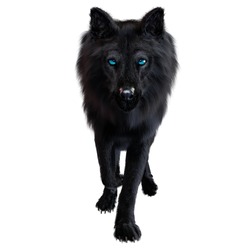 Dire Wolf On Isolated Background, 3D Illustration, 3D Rendering