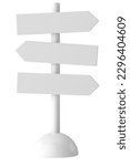 Direction sign. 3D signpost. 3D illustration.