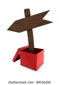direction sign in box