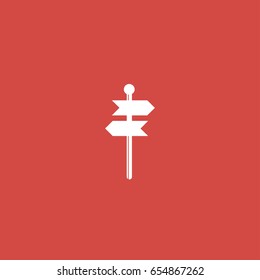 Direction Sign Icon. Sign Design. Red Background