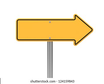 Directional Arrow Road Sign. Isolated On White.