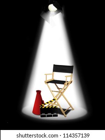 Director Chair Under Spotlight